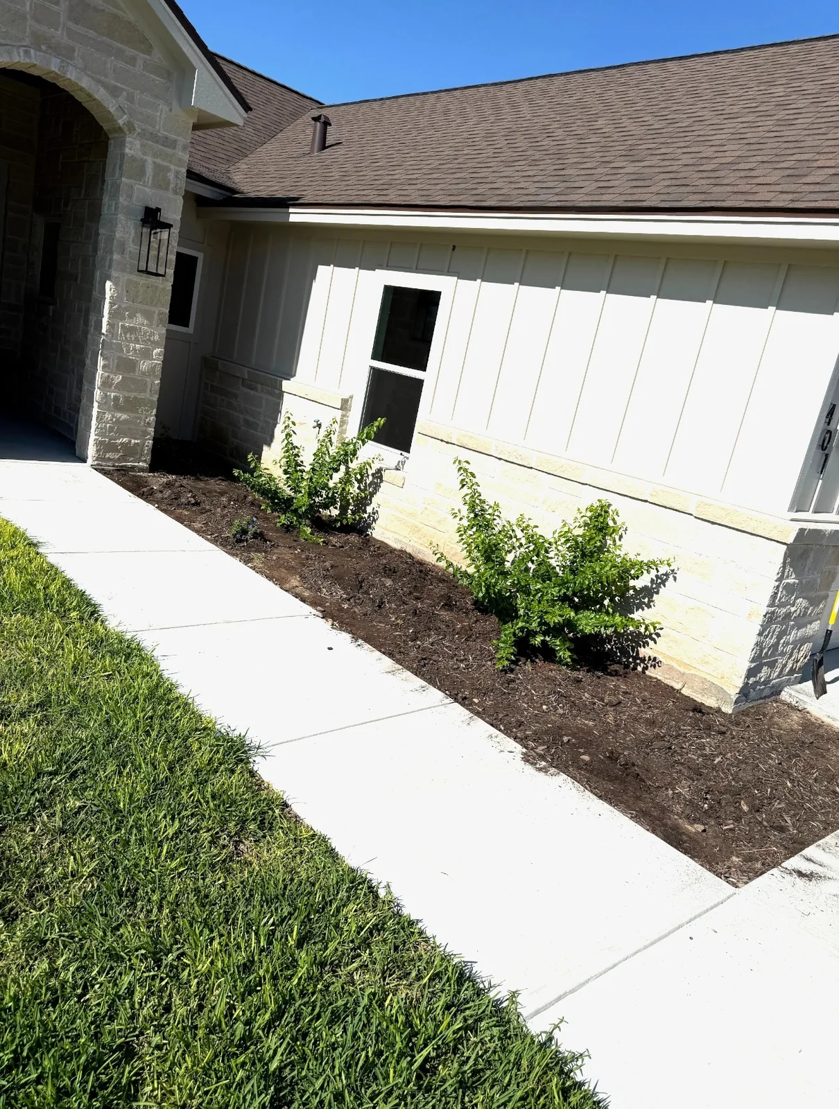 Landscape bed before