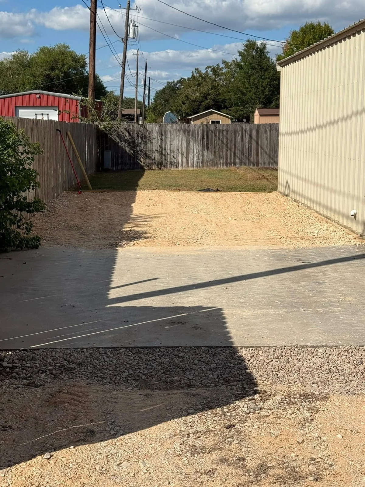 Site after material installation