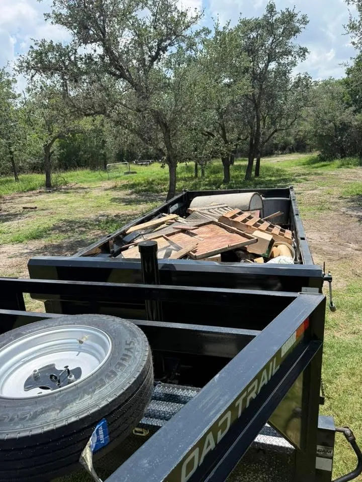 Dump trailer loaded with junk